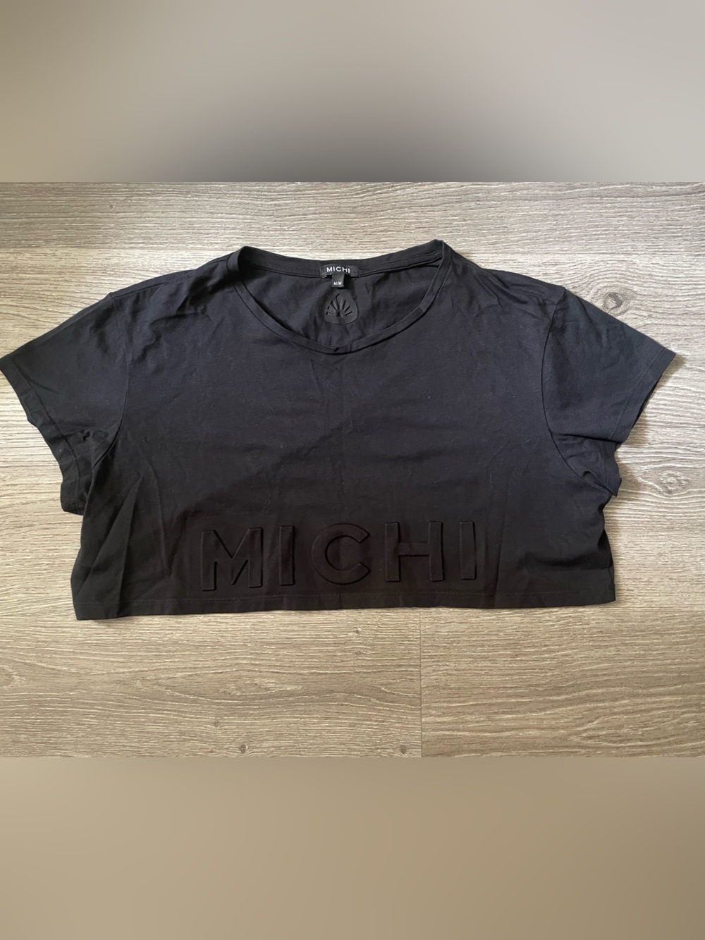 MICHI Black Cropped Logo Tee Short Sleeve
